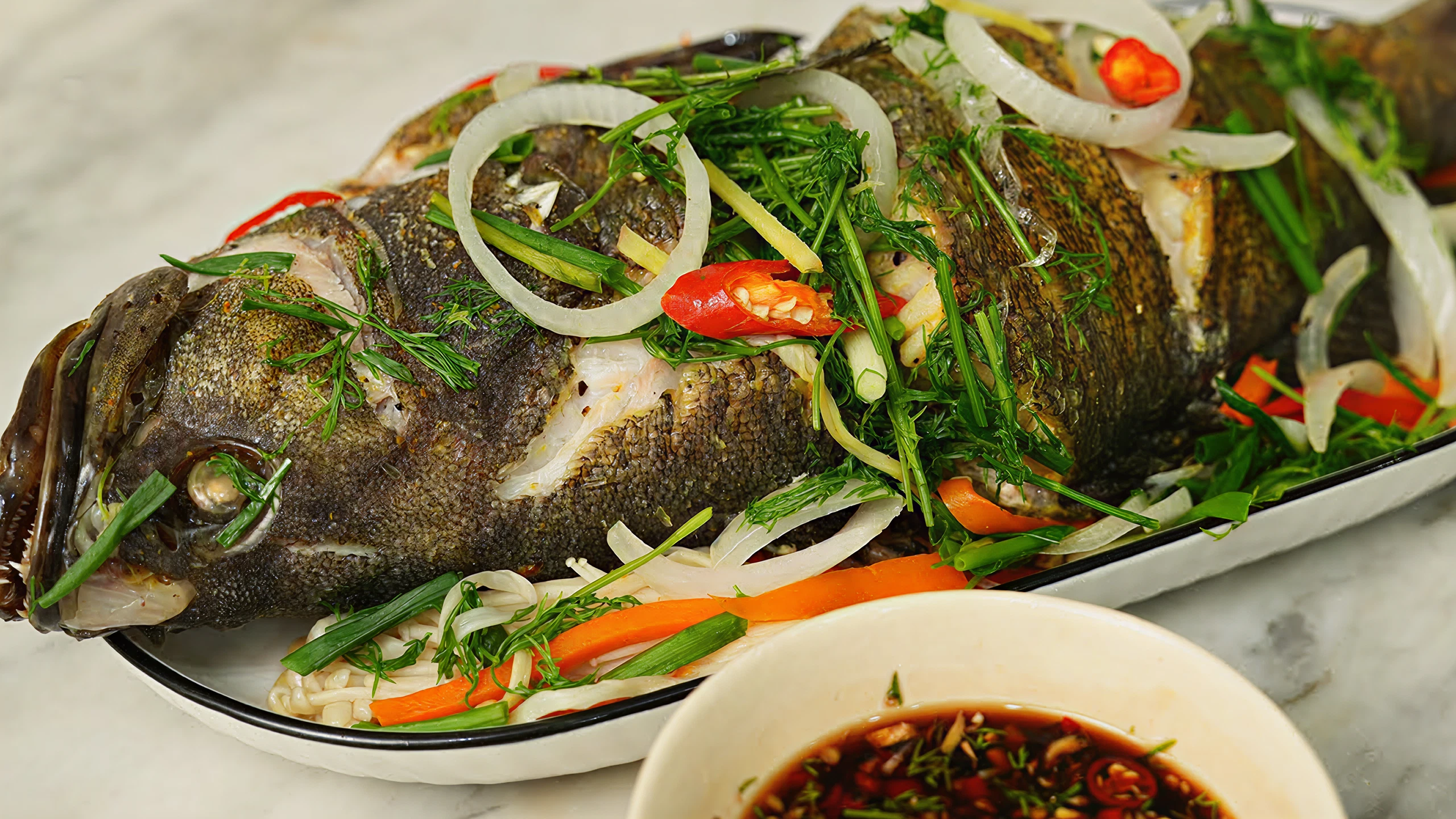Cá mú hấp xì dầu